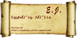 Egyházy Júlia névjegykártya